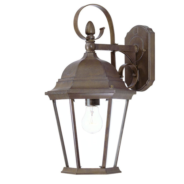 XL Dark Brown Swing Arm Hanging Lantern Wall Light