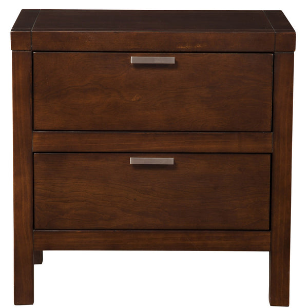 Cappuccino Contempo Wooden Two Drawer Nightstand