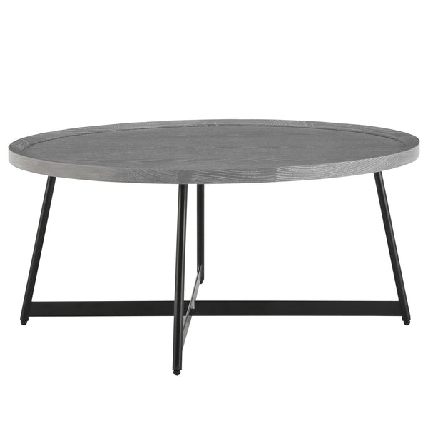 Modern Gray and Black Round Coffee Table