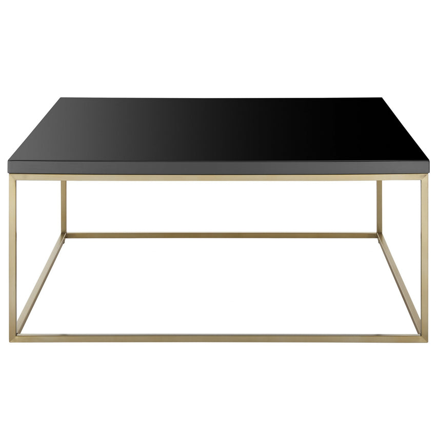 Black on Gold High Gloss Square Coffee Table