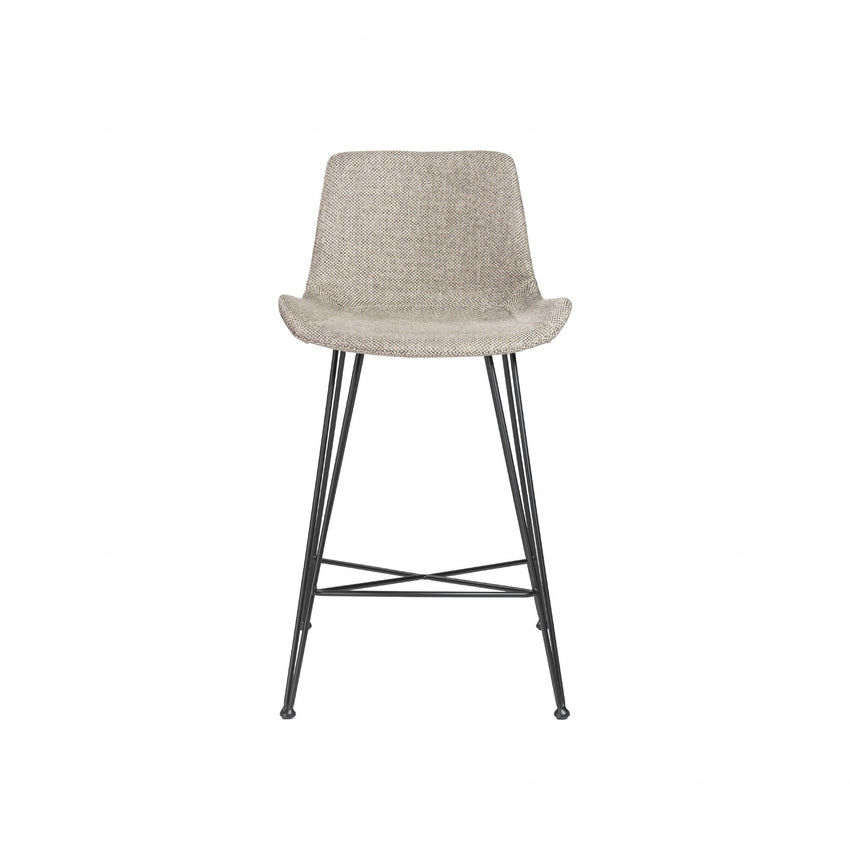 Tweed Light Gray and Black Counter Stool