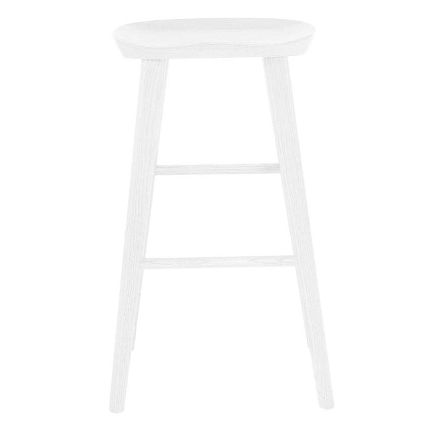 30" White Solid Wood Bar Stool