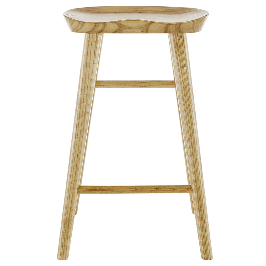 26" Light Natural Brown Solid Wood Counter Stool