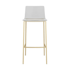 Set of Two Contemporary Acrylic and Gold Bar Stools