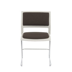 Set of Four Dark Gray and White Side Chairs