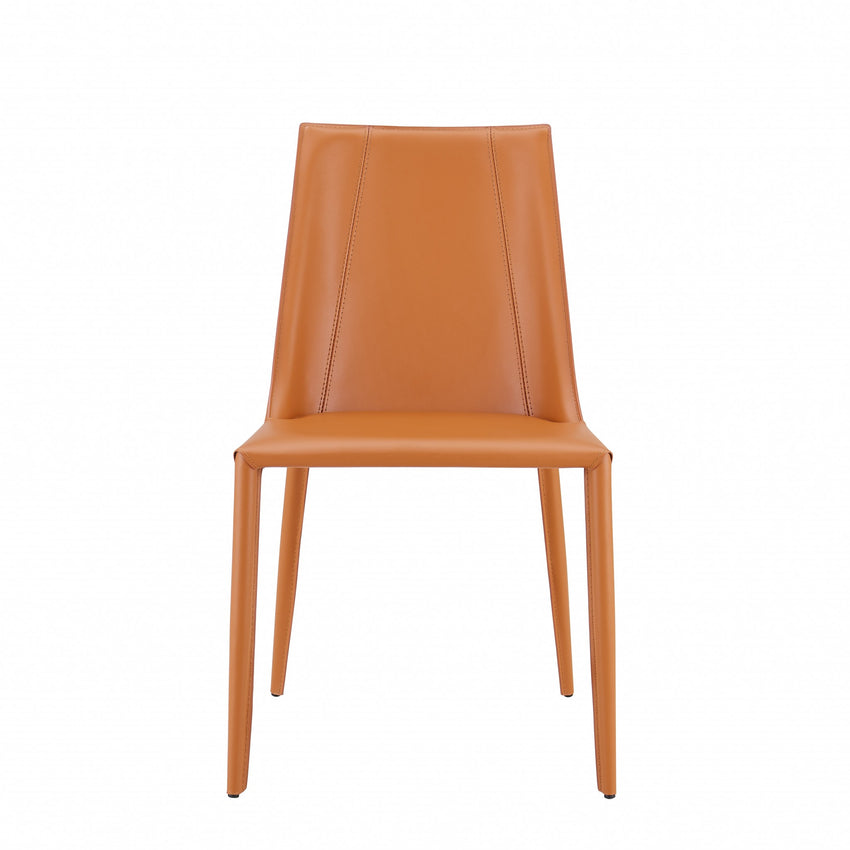 Sleek All Terra Cotta Faux Leather Dining or Side Chair