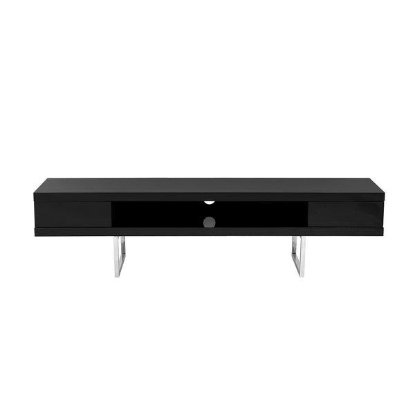 High Gloss Black on Chrome TV Stand Media Center