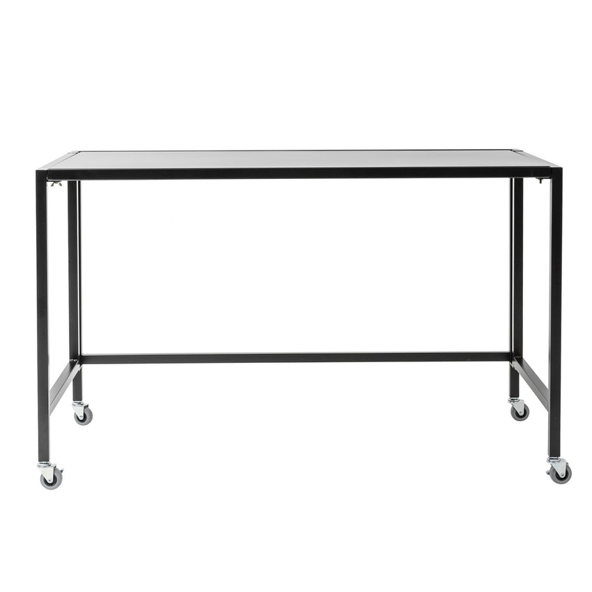 Matte Black Minimalist Metal Folding Table Desk