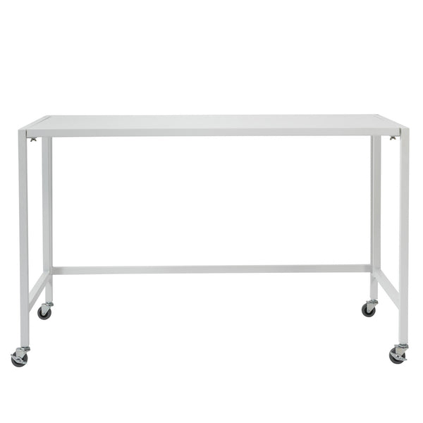 Matte White Metal Minimalist Folding Table Desk