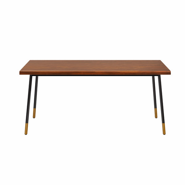 Brown Wood Dining Table with Black Steel Legs