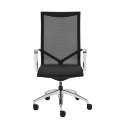 High Back Black Mesh Aluminum Base Office Chair