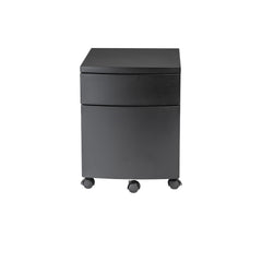 Black Two Drawer Rolling Filing Cabinet