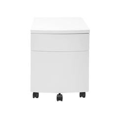 White Two Drawer Rolling Filing Cabinet