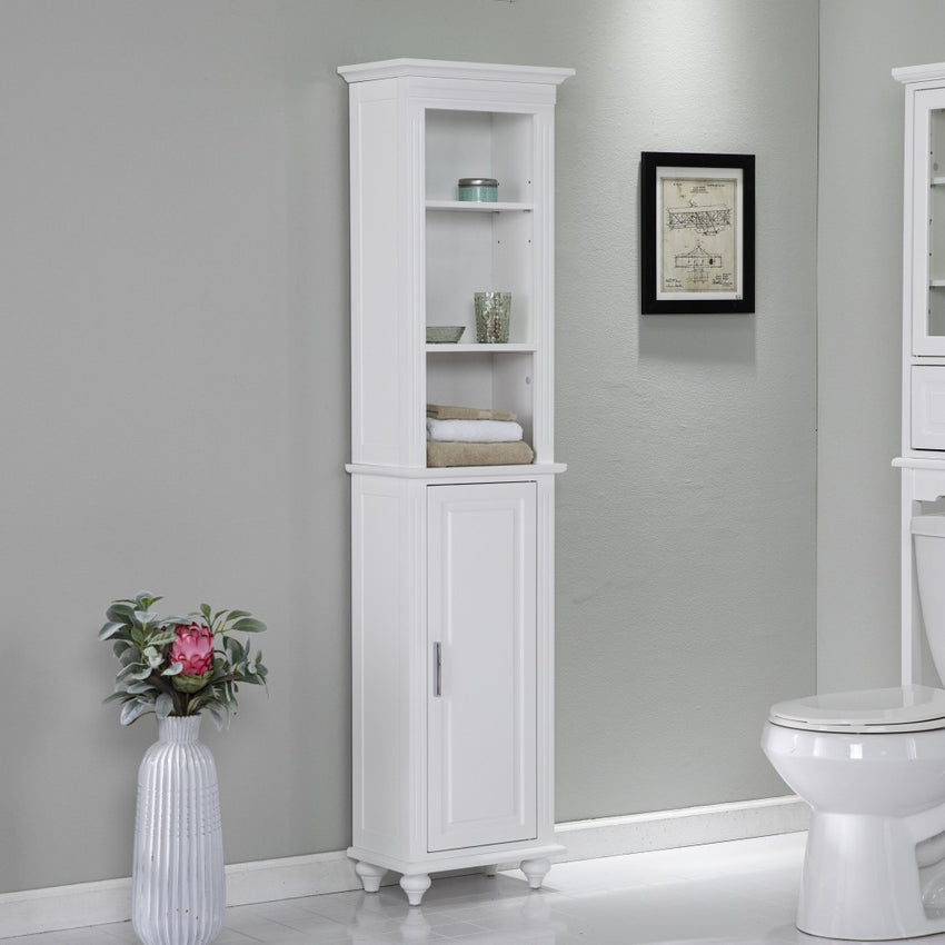 White Classic Tall Storage Organizer Cabinet