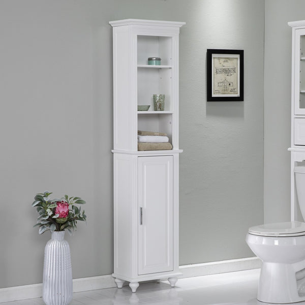 White Classic Tall Storage Organizer Cabinet