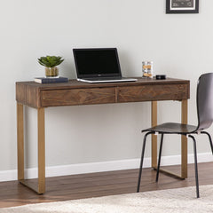 Shades of Brown and Gold Reclaimed Wooden Desk