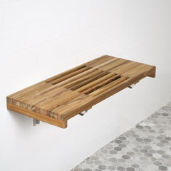 30" Grand Resort Wall Mount Slat Teak Shower Bench