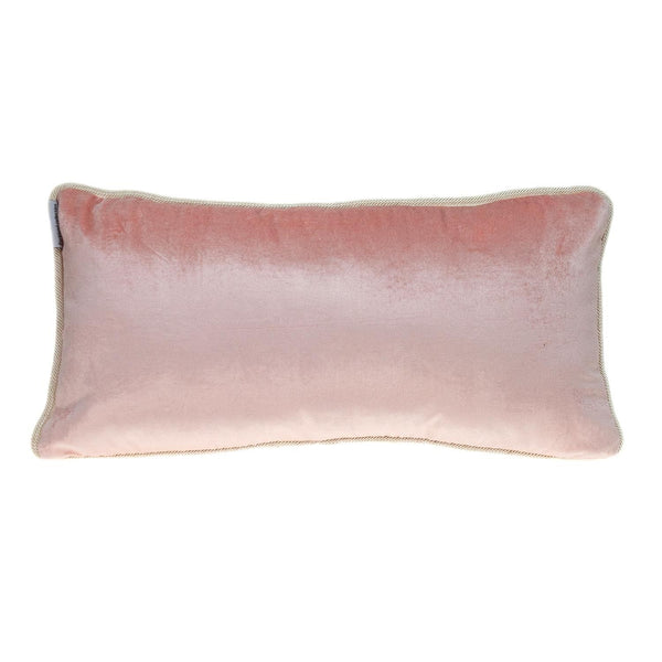 Reversible Ivory and Pink Lumbar Velvet Throw Pillow