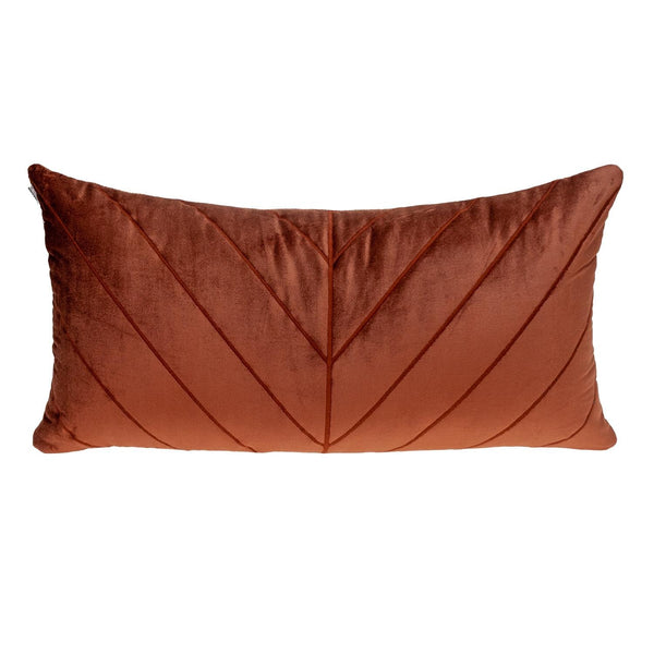 Quilted Velvet Arrows Burnt Orange Decorative Lumbar Pillow