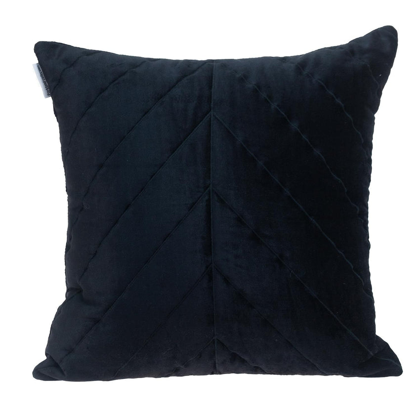 Quilted Velvet Arrows Black Decorative Throw Pillow