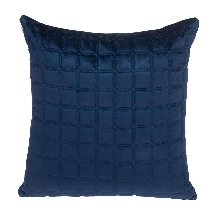 Navy Blue Quilted Decorative Throw Pillow