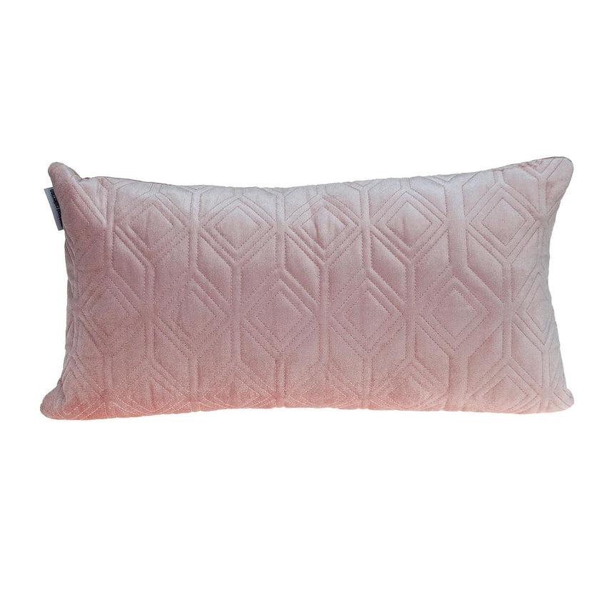 Tufted Diamonds Rose Gold Velvet Lumbar Accent Pillow