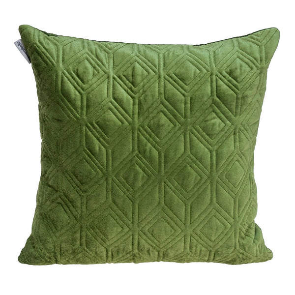 Tufted Diamonds Olive Velvet Accent Pillow