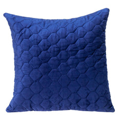 Blue Tufted Velvet Quilted Throw Pillow