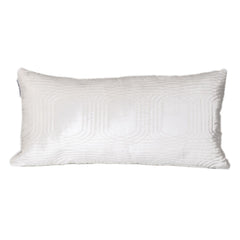 Quilted Velvet White Lumbar Throw Pillow