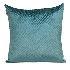 Transitional Teal Quilted Throw Pillow