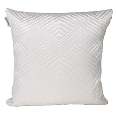 Transitional White Quilted Throw Pillow