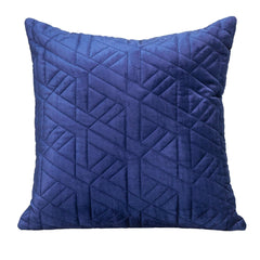 Blue Velvet Quilted Throw Pillow