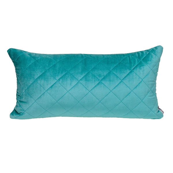 Tufted Diamond Aqua Transitional Lumbar Pillow