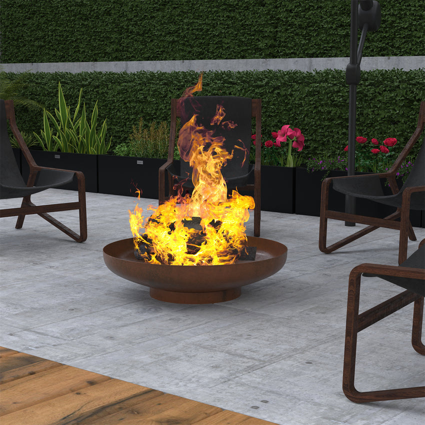 24' Minimalist Wood Burning Steel Firepit