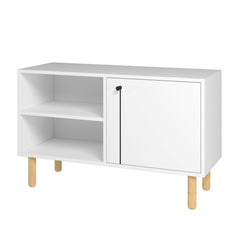 Iko White Modern Sideboard Open Cubbie Cabinet