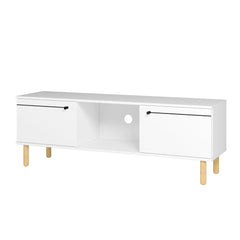 Iko White Modern TV Stand Media Center with Cabinets