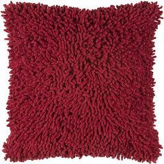 Red Boho Textured Modern Down Throw Pillow