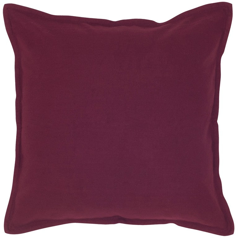 Merlot Solid Flange Edged Modern Down Throw Pillow