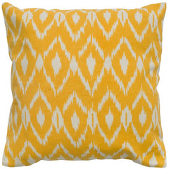 Yellow Natural Ikat Down Filled Throw Pillow