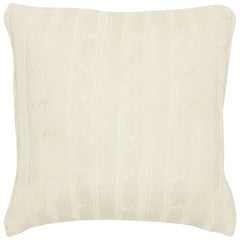 Ivory Knit Sweater Stripe Down Throw Pillow