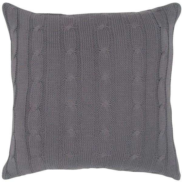 Gray Knit Sweater Stripe Down Throw Pillow