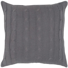 Gray Knit Sweater Stripe Down Throw Pillow