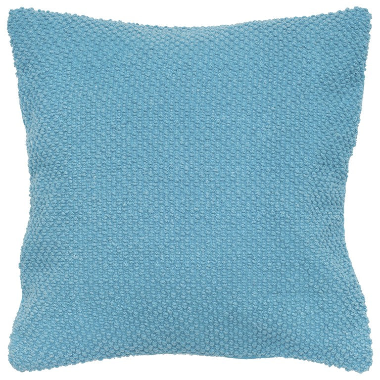 Blue Nubby Textured Modern Throw Pillow