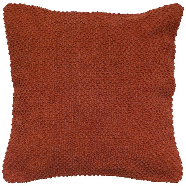 Rust Orange Nubby Textured Modern Throw Pillow