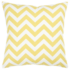 Yellow Ivory Chevron Down Filled Throw Pillow