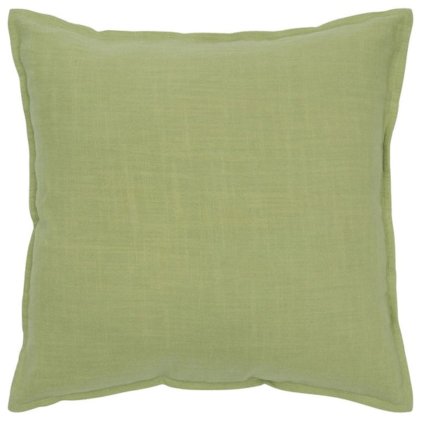 Lime Green Flange Edged Modern Throw Pillow