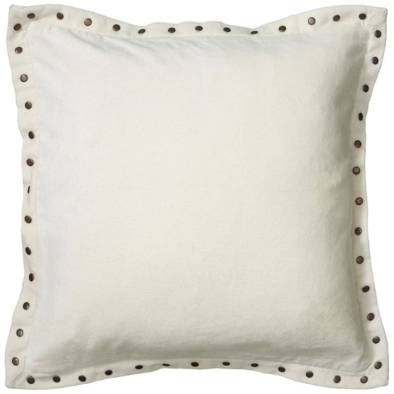 Ivory Embellished Flange Down Filled Throw Pillow