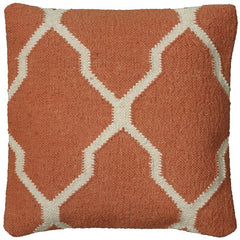 Orange Ivory Quatrefoil Down Throw Pillow