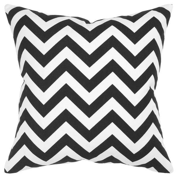 Black Ivory Chevron Down Filled Throw Pillow