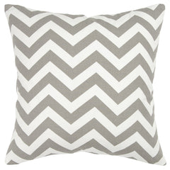 Gray Ivory Chevron Down Filled Throw Pillow